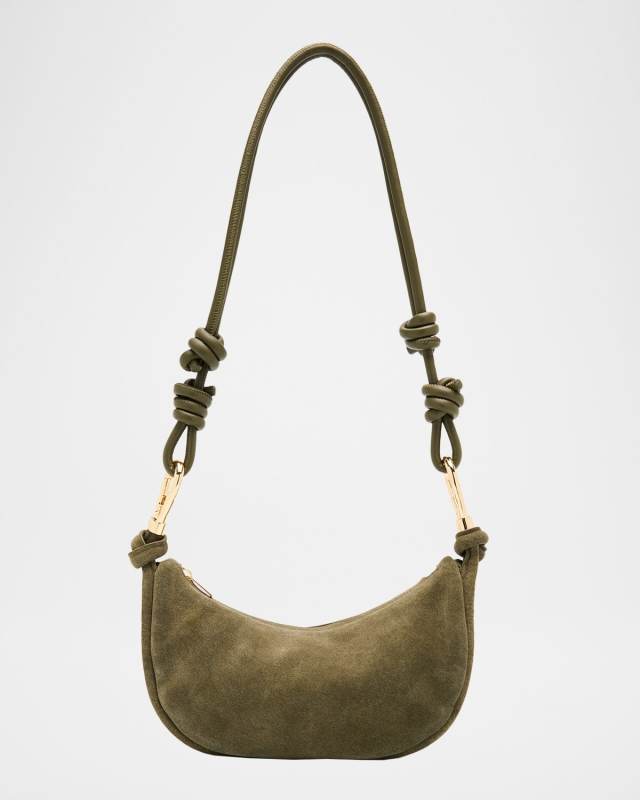 Avery Crescent Suede Crossbody Bag